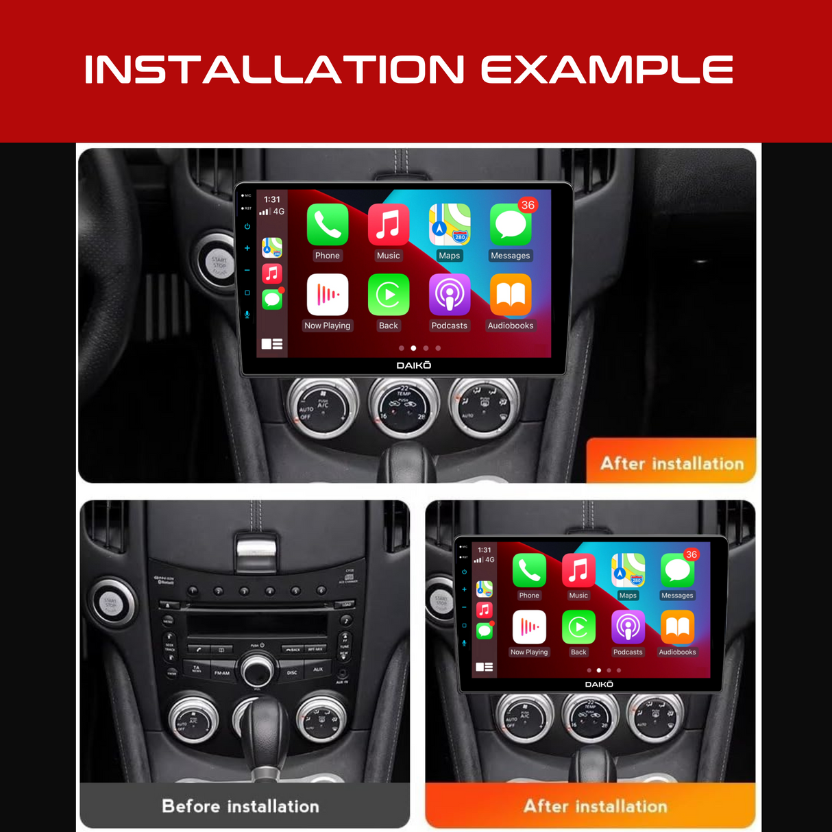 Daiko Car Stereo Carplay Android Auto For Hyundai i-30 2006-2011 With Manual AC