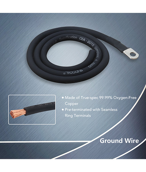 Recoil PCK4 4 AWG 2-CH Amplifier Installation Kits Oxygen free copper strands