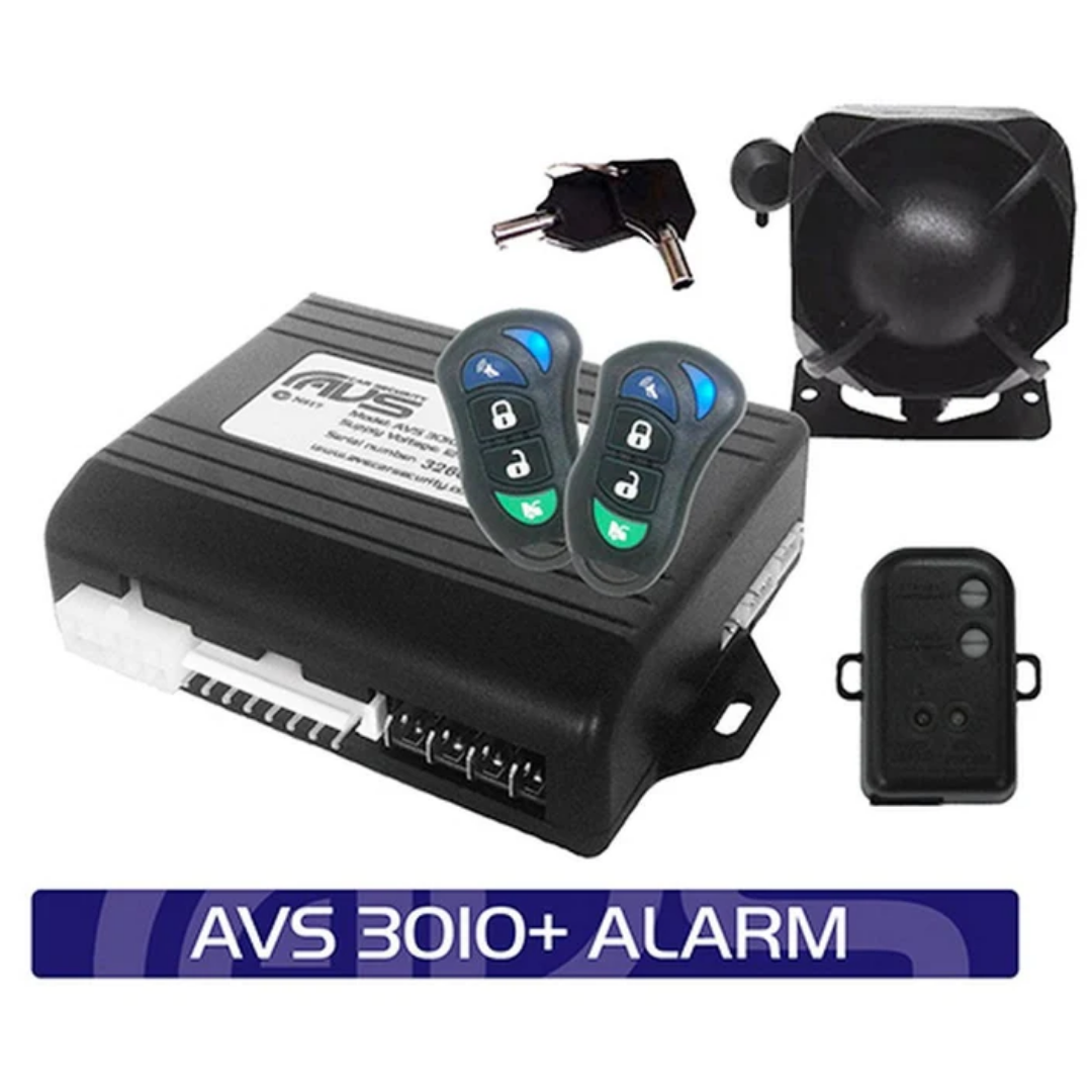Car Alarm AVS 3010+ ALARM IMMOBILISER + BATTERY SIREN & SHOCK SENSOR