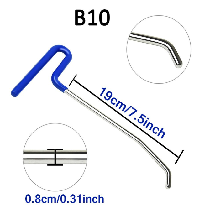 10pcs Paintless Dent Repair Tools Rods Hooks