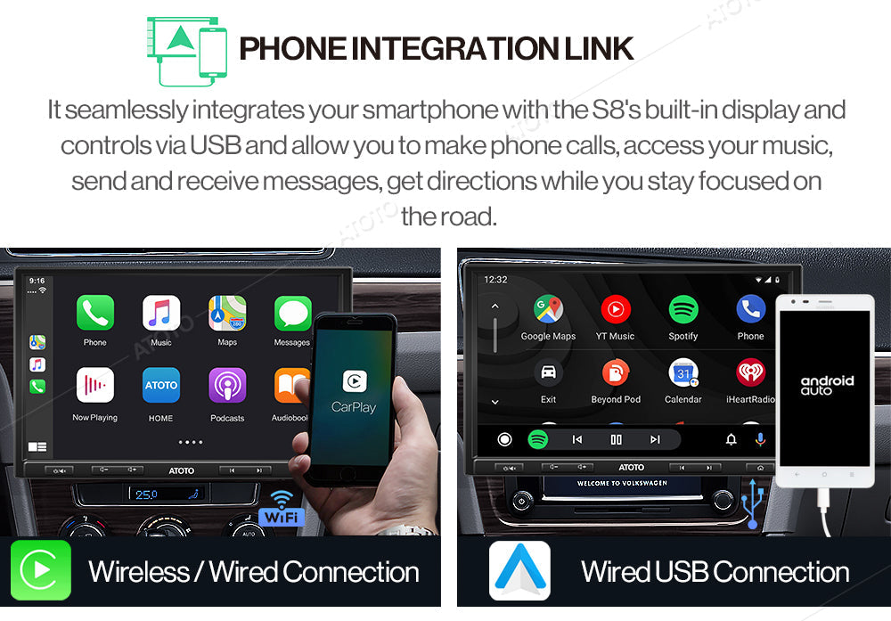 ATOTO Car Stereo S8 Premium 10inch Carplay & Android Auto 3G+32G
