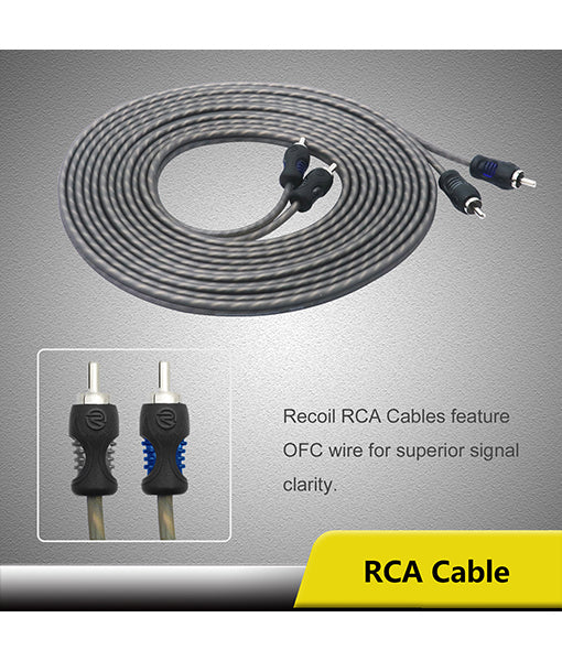 Recoil RCK8 True 8AWG Amplifier Wiring Kit Gauge 2-Channel Complete with OFC RCA cable