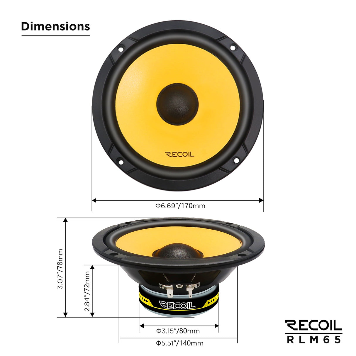RLM65 Level-3 Series 6.5-Inch Car Audio Component Speaker System