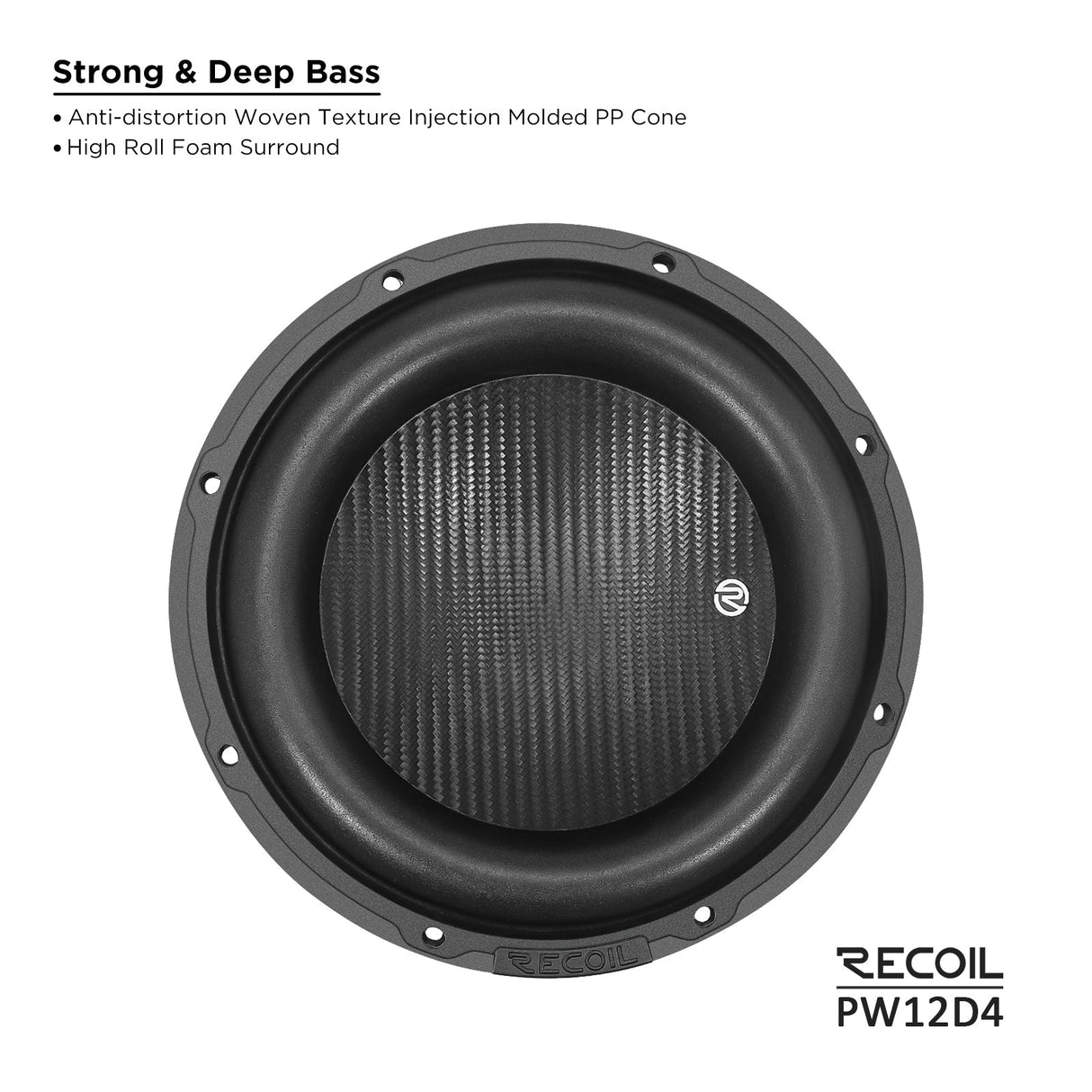 Recoil Echo Pro 12" Car Subwoofer 1400W Max RMS 700W Dual Coil