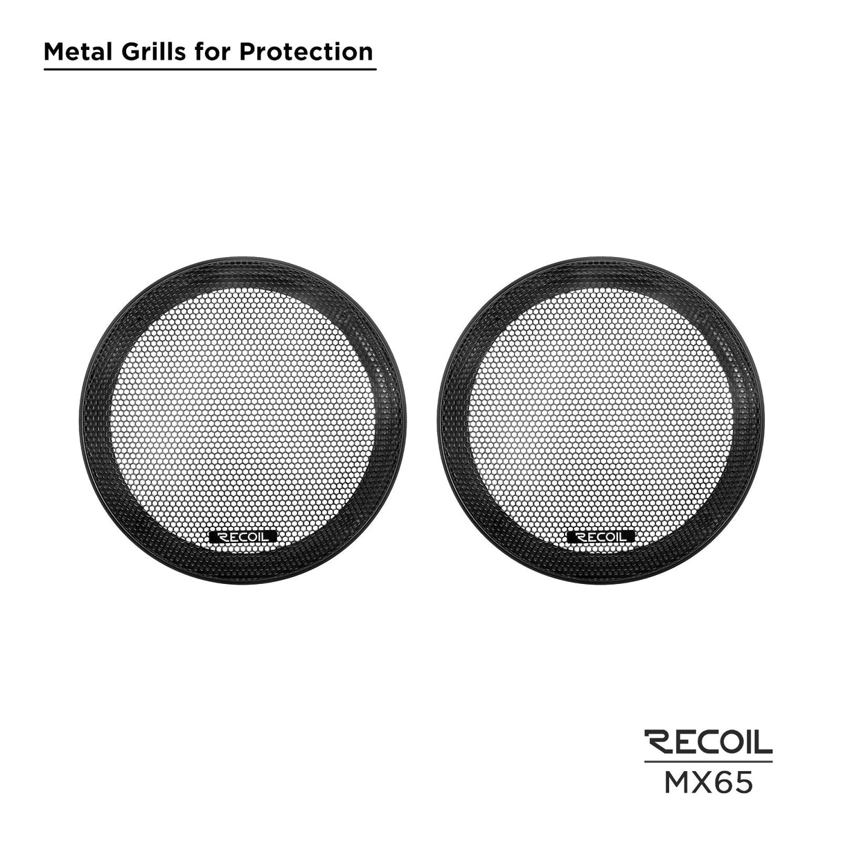 Recoil MX65 Pair 6.5-Inch Midrange Coaxial Speakers with Bullet Tweeters 560W Max 280W RMS