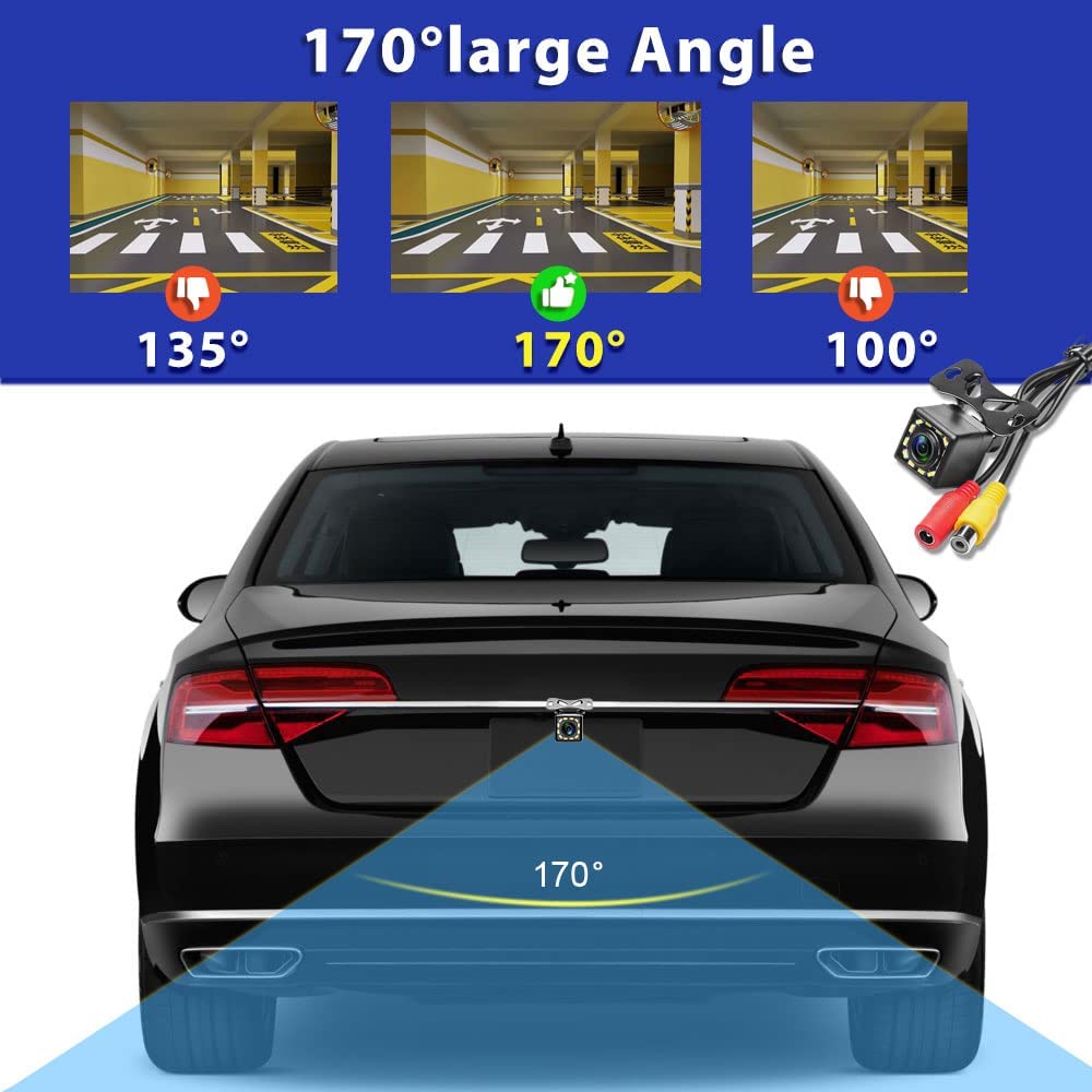 Reverse Camera 12 LED Car Backup Wide View Angle