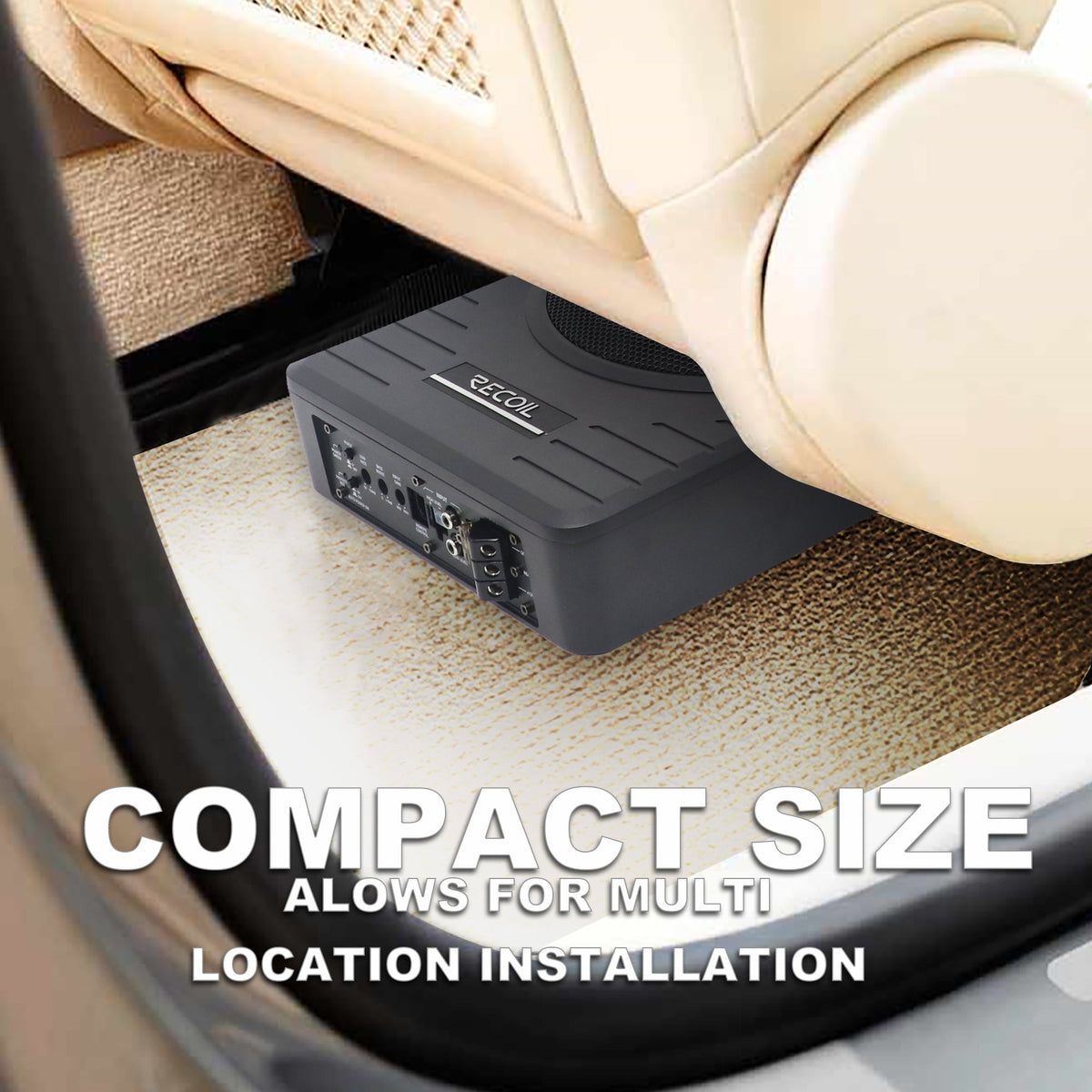 Recoil Under Seat Car Subwoofer 10″ 300W Max