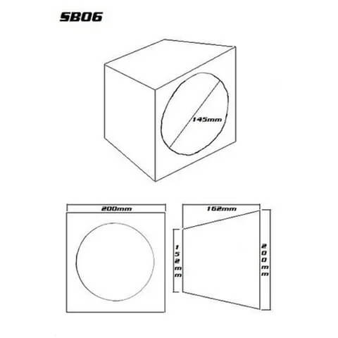 SPEAKER BOX 6.5" BLACK CARPET (PAIR)