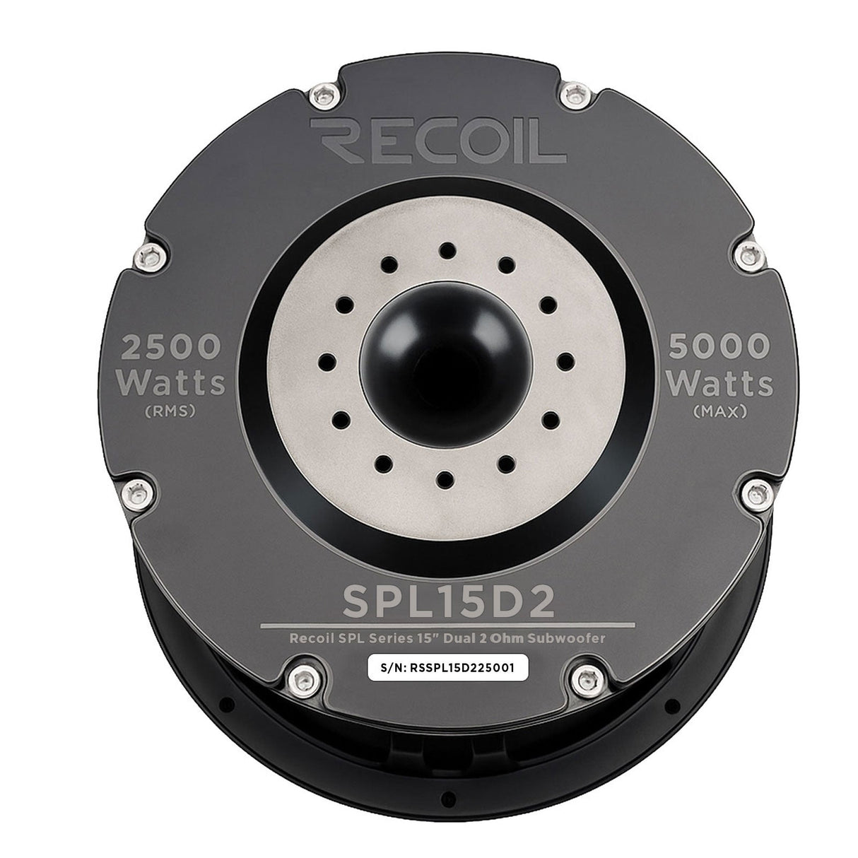 Recoil SPL15D2 15-INCH DUAL 2-OHM SPL SUBWOOFER Peak Power 5000W RMS Power 2500W