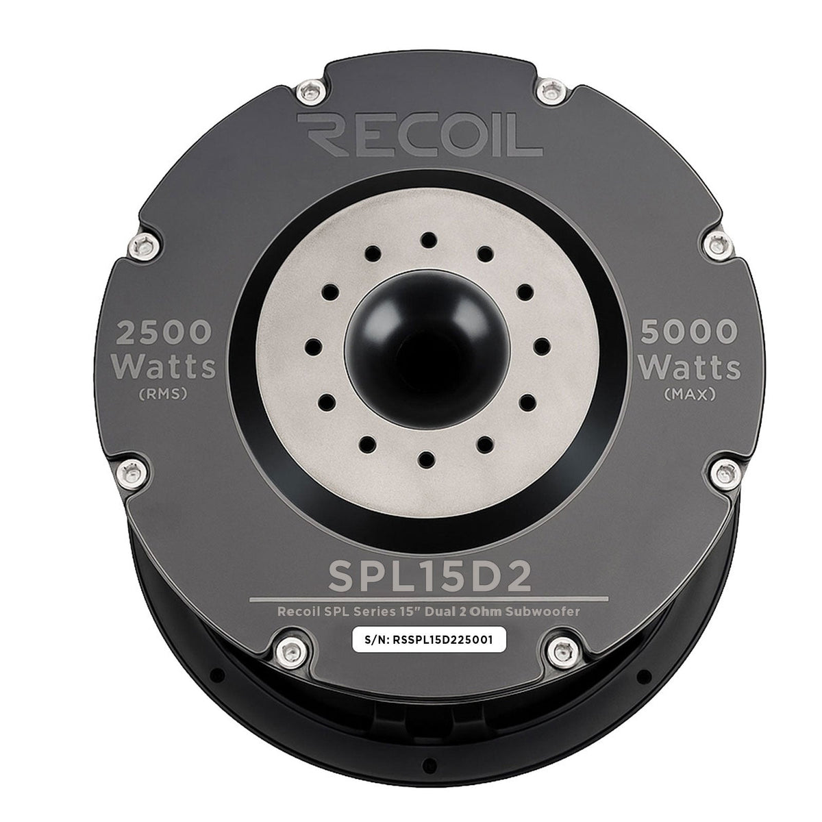 Recoil SPL15D2 15-INCH DUAL 2-OHM SPL SUBWOOFER Peak Power 5000W RMS Power 2500W