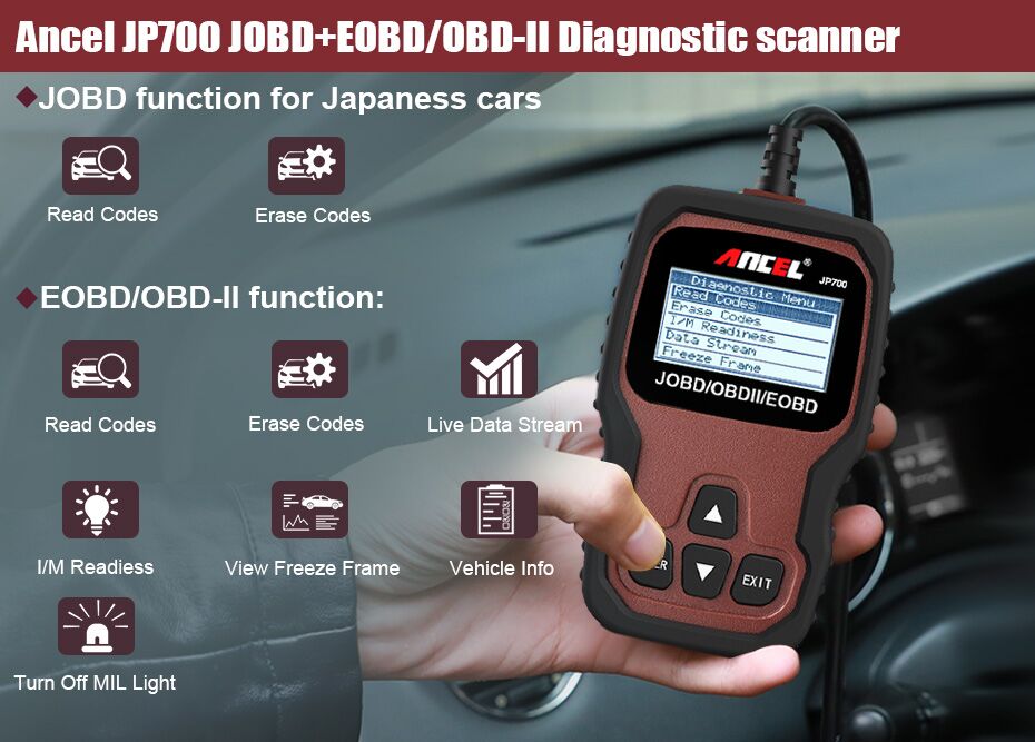Diagnostic Scanner Ancel JP700 JOBD OBD2 Japanese Cars For Toyota Nissan Honda Mazda