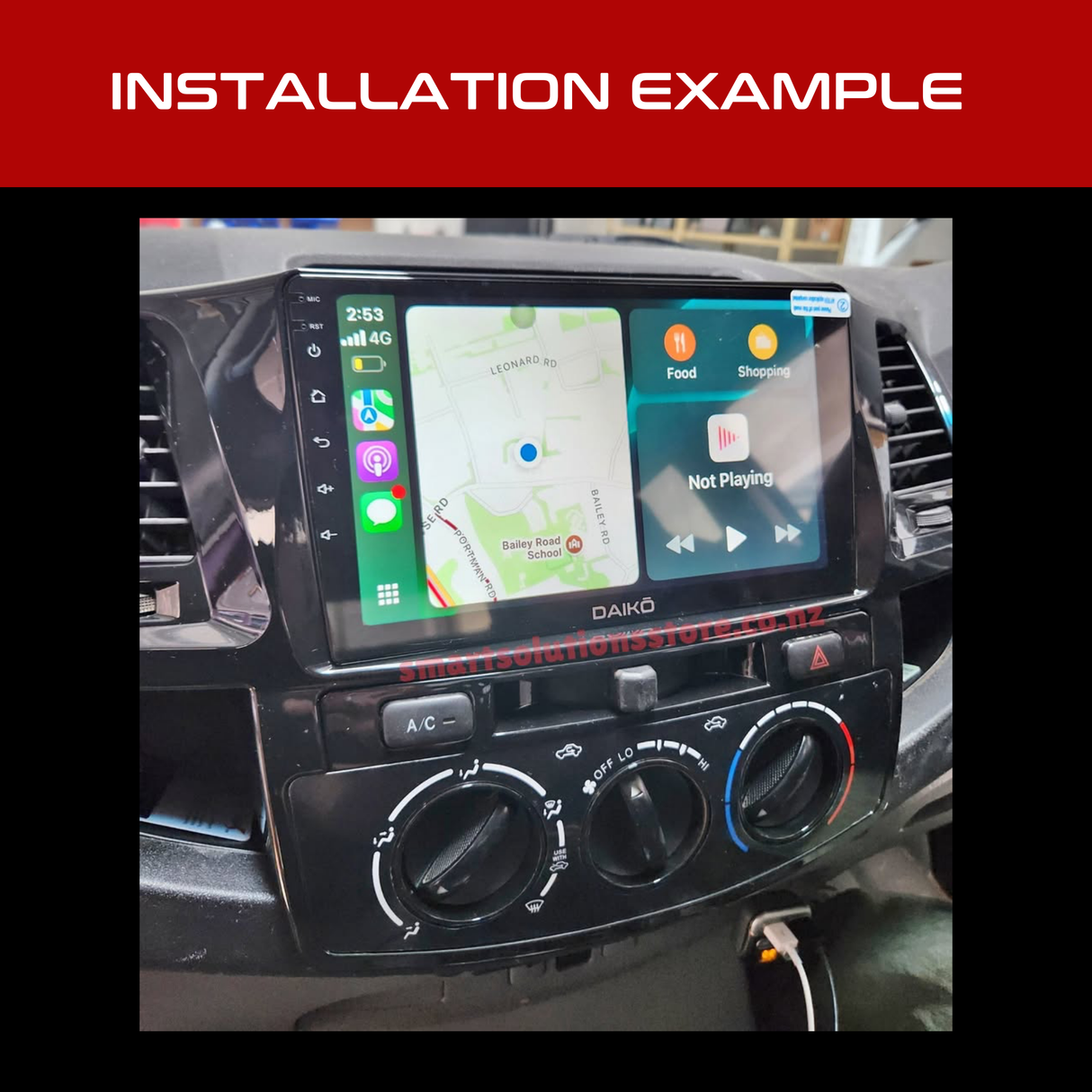 Daiko Multimedia Unit Wireless Carplay Android Auto For Toyota Hilux 2005-2011