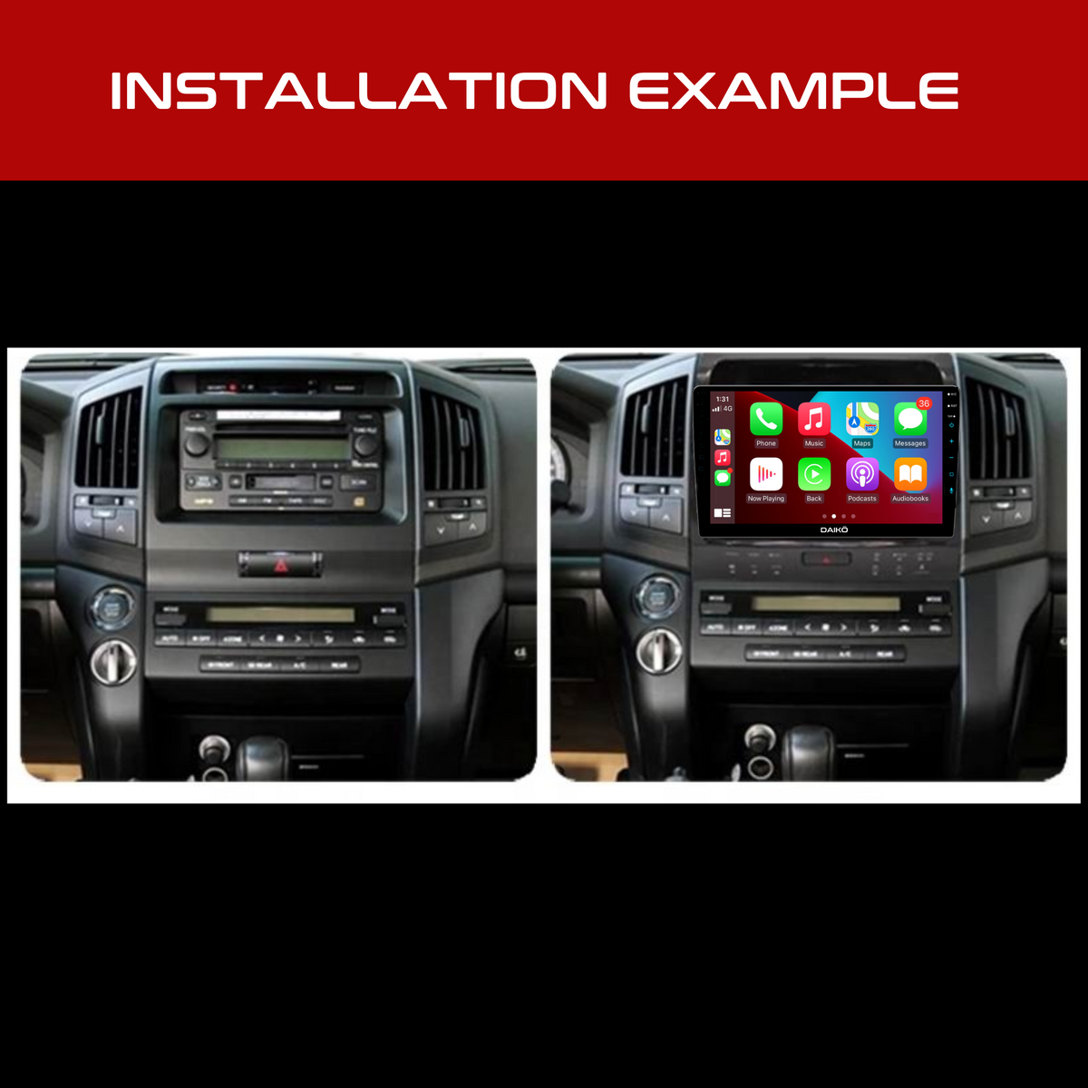 Daiko Car Stereo Carplay Android Auto For Toyota Prado 2007-2015 With AC Buttons