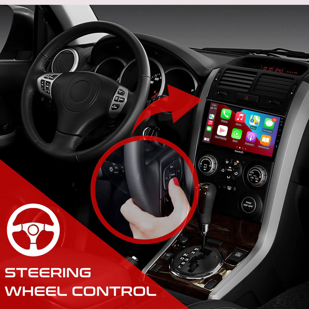 Daiko Car Stereo Carplay Android Auto For Lexus/Rx350/Toyota Harrier 1998-2005
