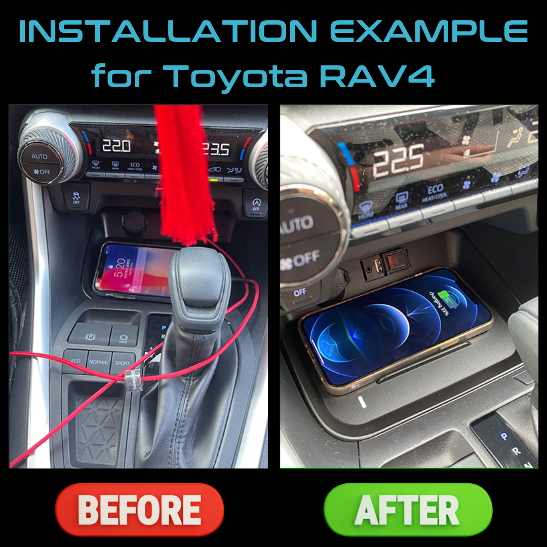 Wireless Charger For Toyota RAV4 (5th Gen) 2020-2022 15W Fast Charging For Mobile Phone