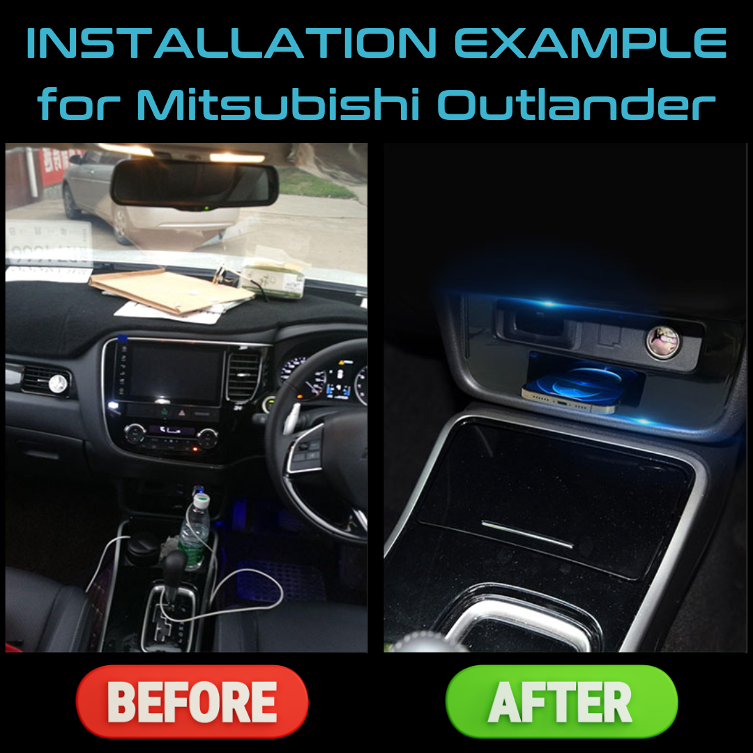 Wireless Charger For Mitsubishi Outlander 2013-2018 15W Fast Charging For Mobile Phone