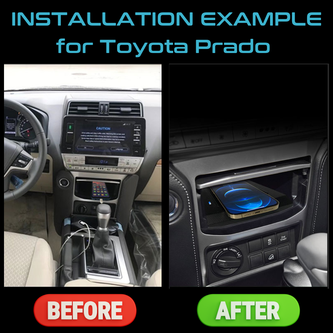 Wireless Charger For Toyota Land Cruiser Prado 2018-2021 15W Fast Charging For Mobile Phone