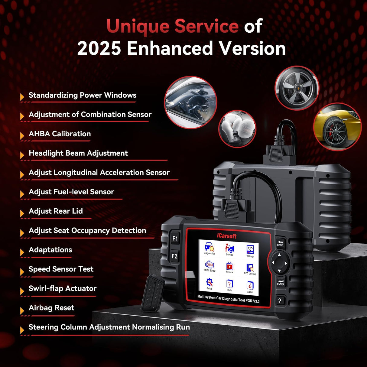 Bidirectional Diagnostic Tool for Porsche iCarsoft POR V3.0 2025 Edition All System OBD2 Scanner