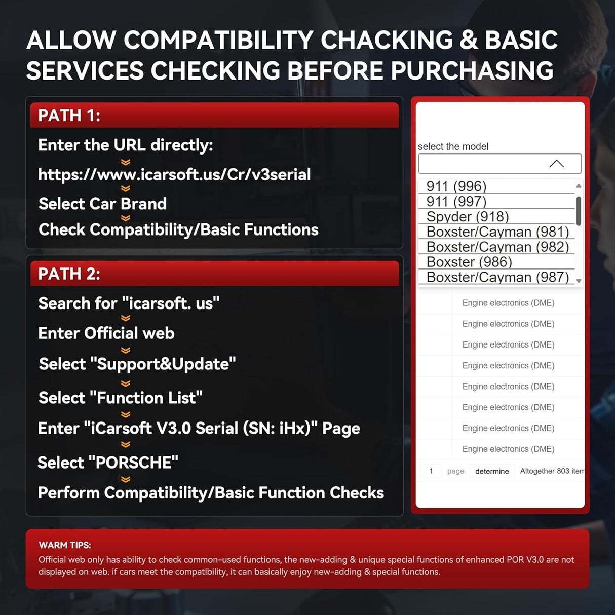 Bidirectional Diagnostic Tool for Porsche iCarsoft POR V3.0 2025 Edition All System OBD2 Scanner