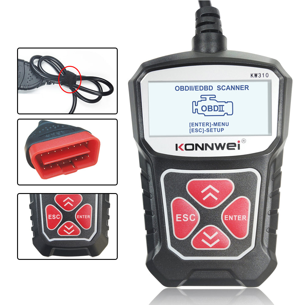 OBD2 Scanner KONNWEI KW310 Car Code Reader Full OBDII Functions 10 Modes Engine