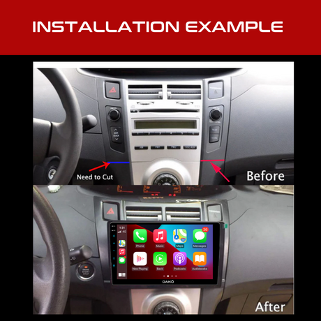 Daiko Car Stereo Wireless Carplay Android Auto For Toyota Vitz Yaris 2005-2012
