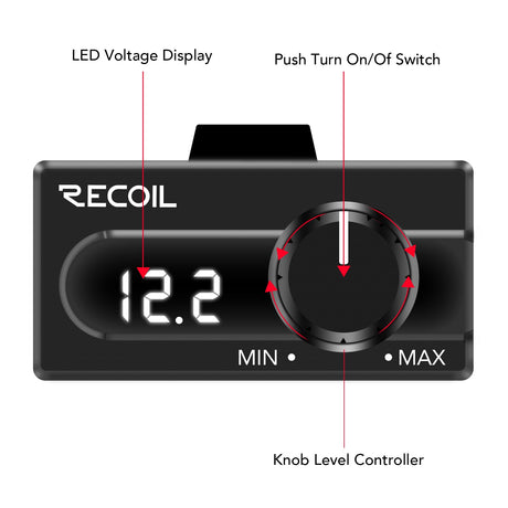 Recoil LCV Universal Bass Knob Level Controller with Built-in Digital Voltmeter