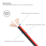 Recoil SW8-80 Echo PRO spool speaker wires 80 feet of 8 AWG735 strands of OFC Frosted