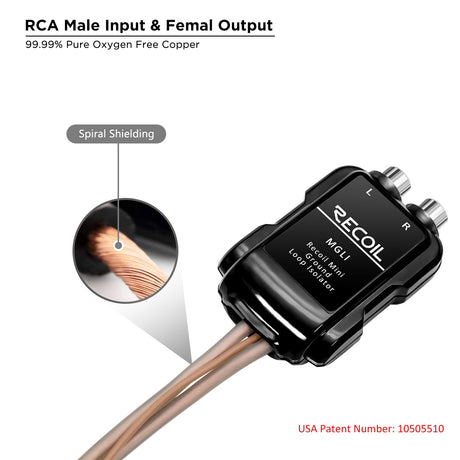 Recoil MGLI Super Mini 2-Channel RCA Stereo Ground Loop Isolator