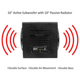 Recoil SW10P Car Audio 10 Inch Active Subwoofer With Passive Radiator 600W Amplifier 8AWG Complete Wiring Kit