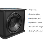 Recoil RS10 10" Bass Package – Loaded Sub Box + RL680.1 Mono Amp + 8 Gauge Wiring Kit + QR8 Quick Connector