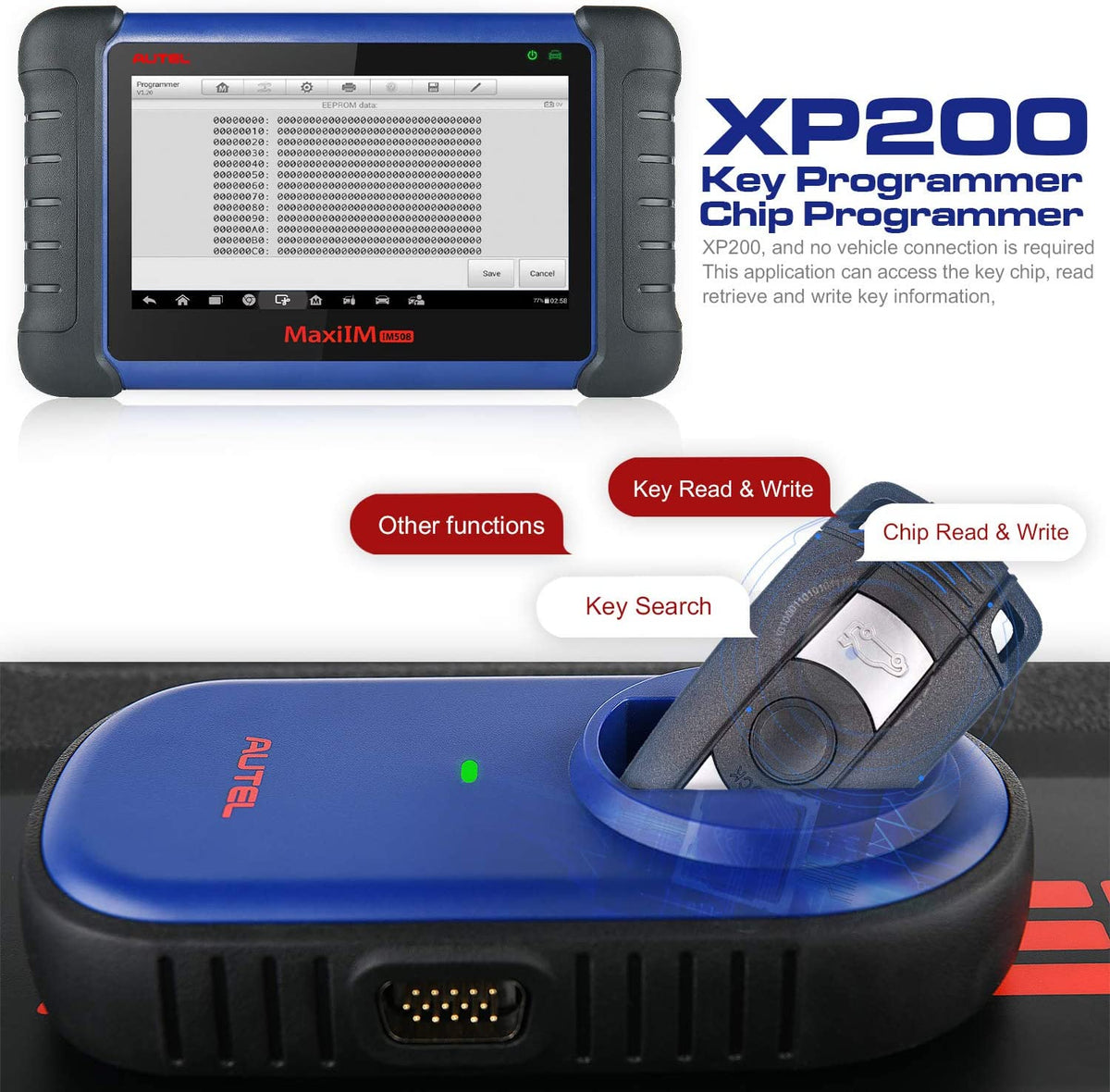 Key Programming Scan Tool Autel MaxiIM IM508 Automotive Key Programming Scan Tool with XP200 Key ...