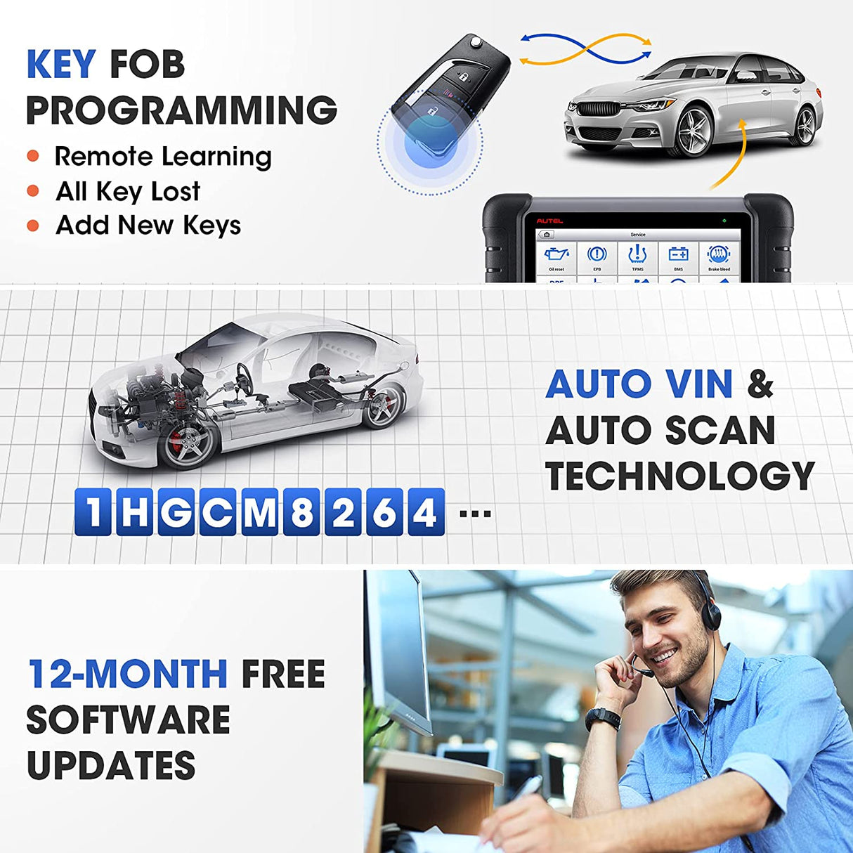 Autel MaxiPRO MP808S OBD2 Diagnostic Scanner More Advanced Scan