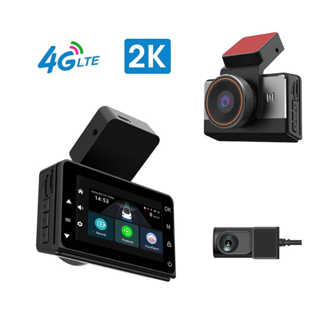 3" 4G Dash Cam – 2K Dual Lens WiFi GPS Live Remote View Car DVR