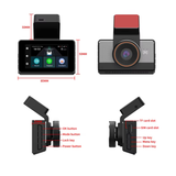 3" 4G Dash Cam – 2K Dual Lens WiFi GPS Live Remote View Car DVR
