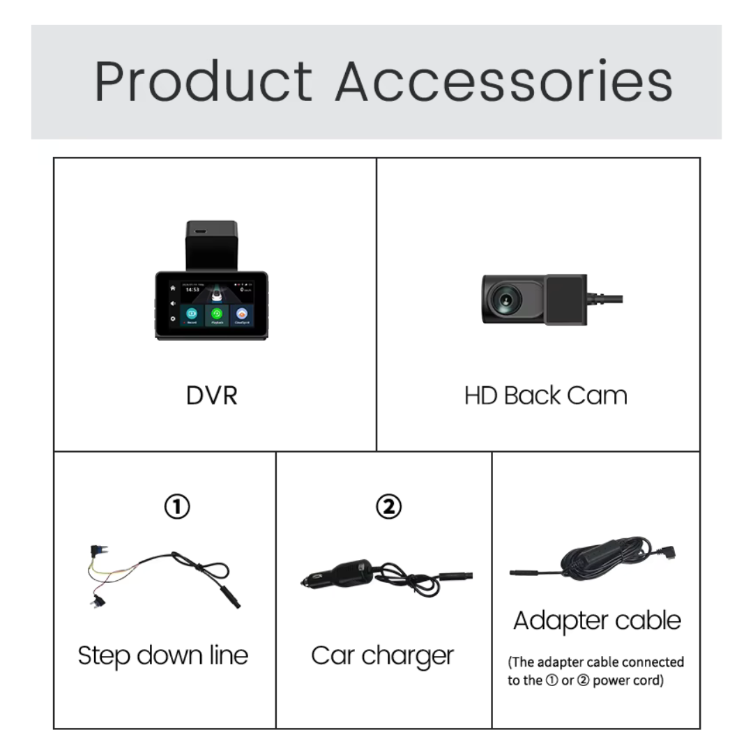 3" 4G Dash Cam – 2K Dual Lens WiFi GPS Live Remote View Car DVR