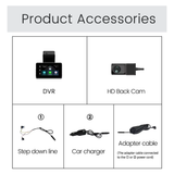 3" 4G Dash Cam – 2K Dual Lens WiFi GPS Live Remote View Car DVR