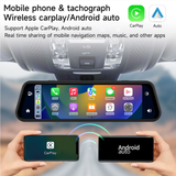 10" 4K Mirror Dash Cam – Tri-Camera CarPlay & ADAS