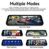 10" 4K Mirror Dash Cam – Tri-Camera CarPlay & ADAS