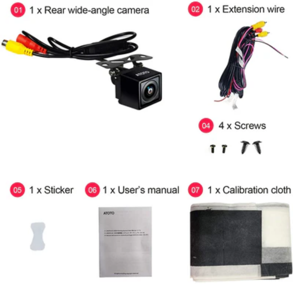 ATOTO Wide Angle Reverse Camera Night Vision Virtual Surround-View
