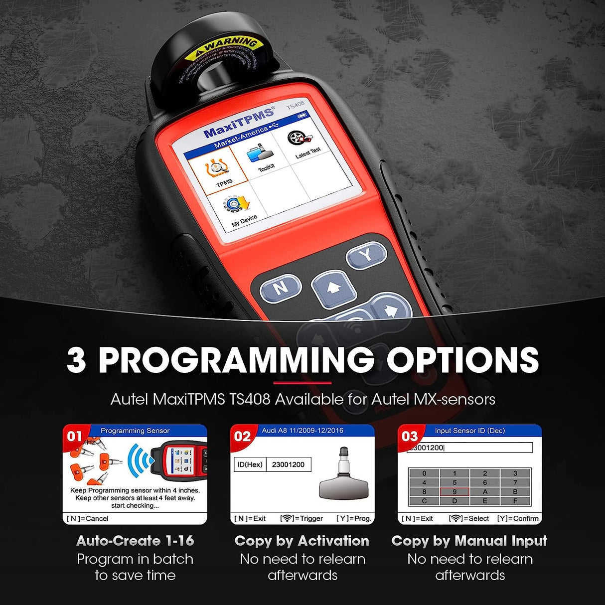 Autel TS408 TPMS Relearn Tool Tire Pressure Monitor Sensor Programming Lifetime Free Update