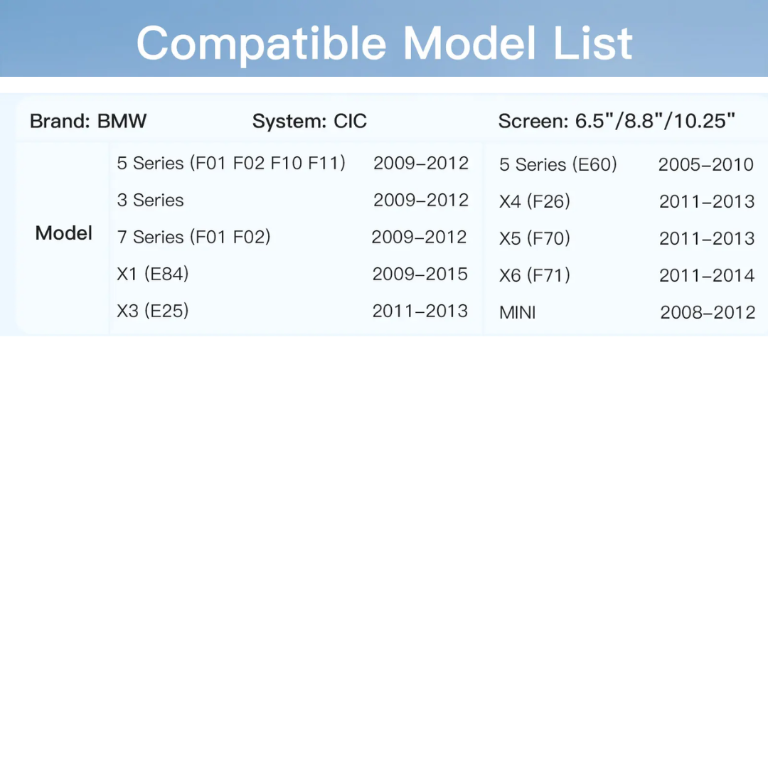 Wireless CarPlay Android Auto Decoder For BMW CiC 1 2 3 4 5 7 Series