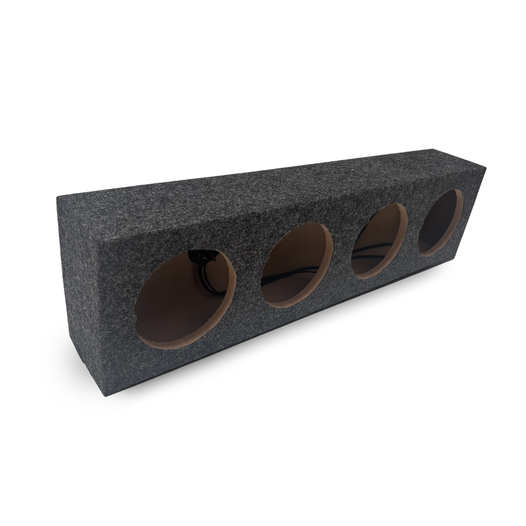 Carpeted Speaker Box Enclosure Quad 4-Hole  – 6.5" Midrange Speakers