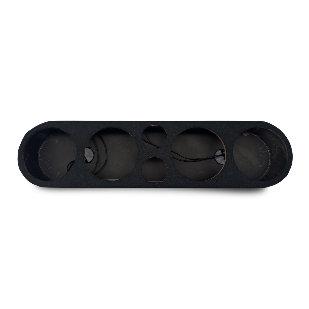 Carpeted Speaker Box Enclosure Rounded 6-Hole  – 4 x 8" + 2 x 3.8" cutouts