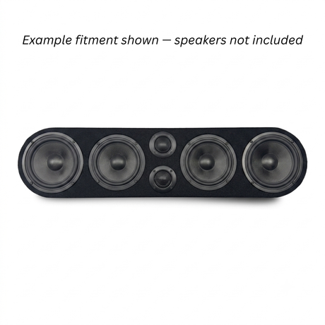 Carpeted Speaker Box Enclosure Rounded 6-Hole  – 4 x 8" + 2 x 3.8" cutouts