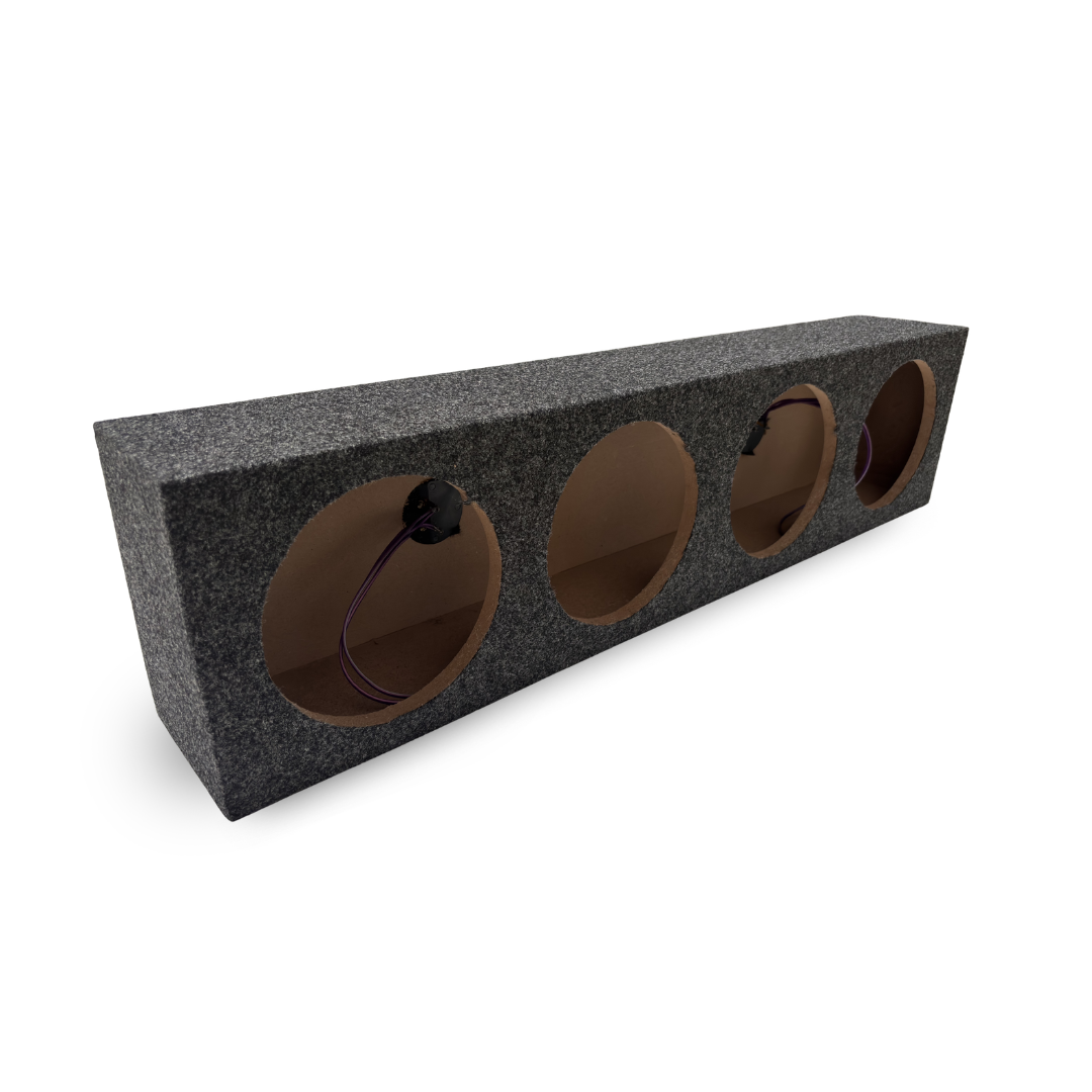 Speaker Box Quad 4-Hole Carpeted Speaker Box Enclosure – for 8" Midrange Speakers