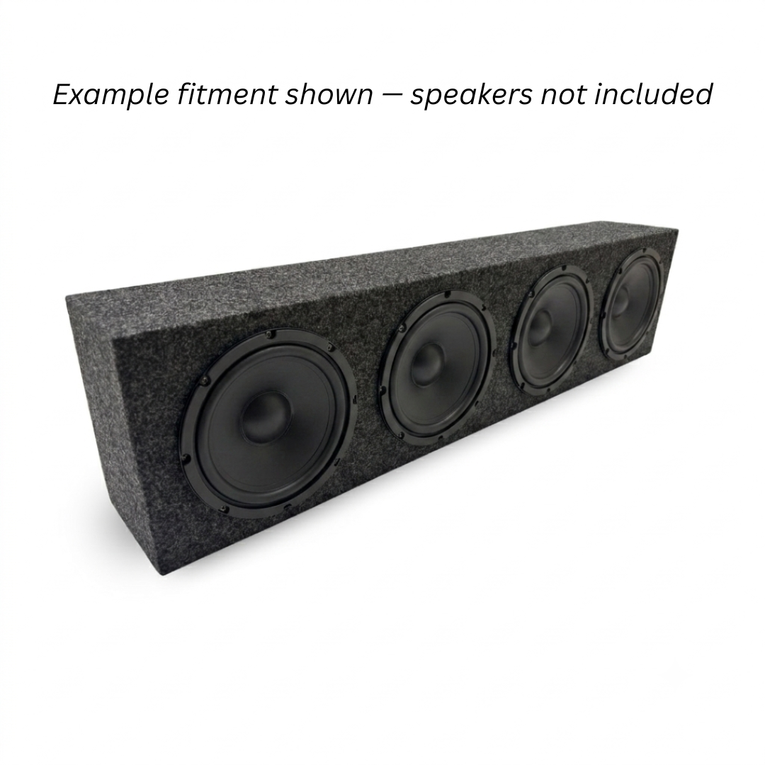 Speaker Box Quad 4-Hole Carpeted Speaker Box Enclosure – for 8" Midrange Speakers