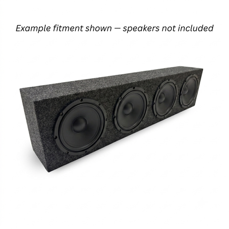 Speaker Box Quad 4-Hole Carpeted Speaker Box Enclosure – for 8" Midrange Speakers