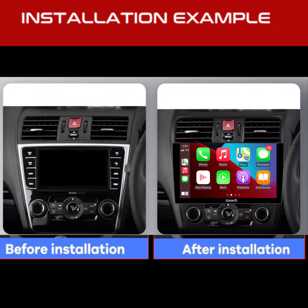 Daiko Car Stereo Carplay Android Auto For Subaru Levorg VM 2014-2020 9 inch