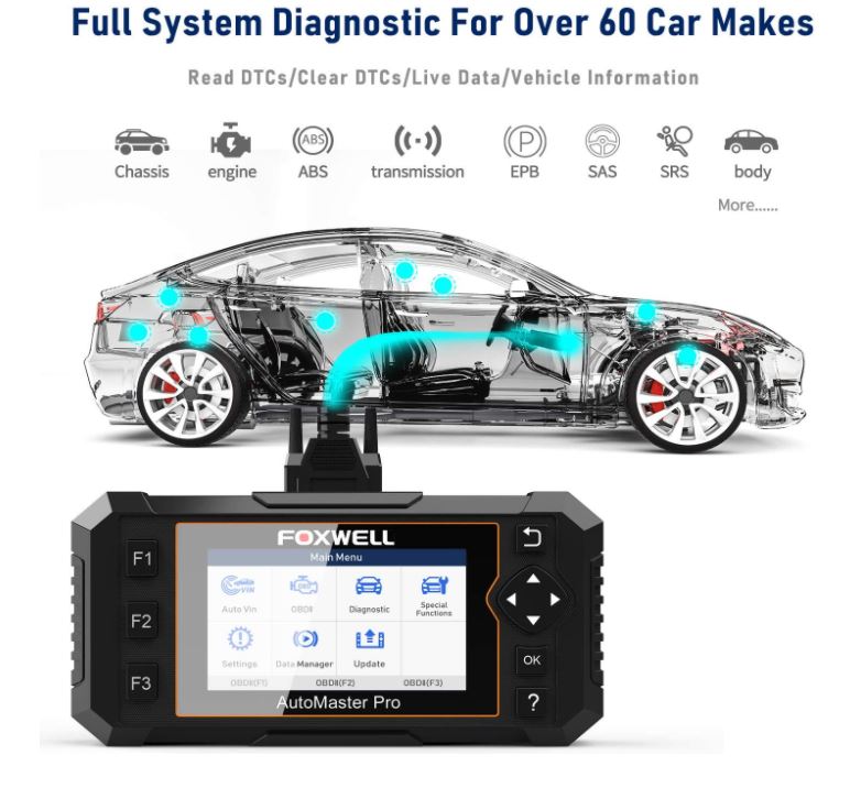 Foxwell NT644 Elite Professional OBD1/OBD2 All Systems Scan Tool Oil Gear ABS