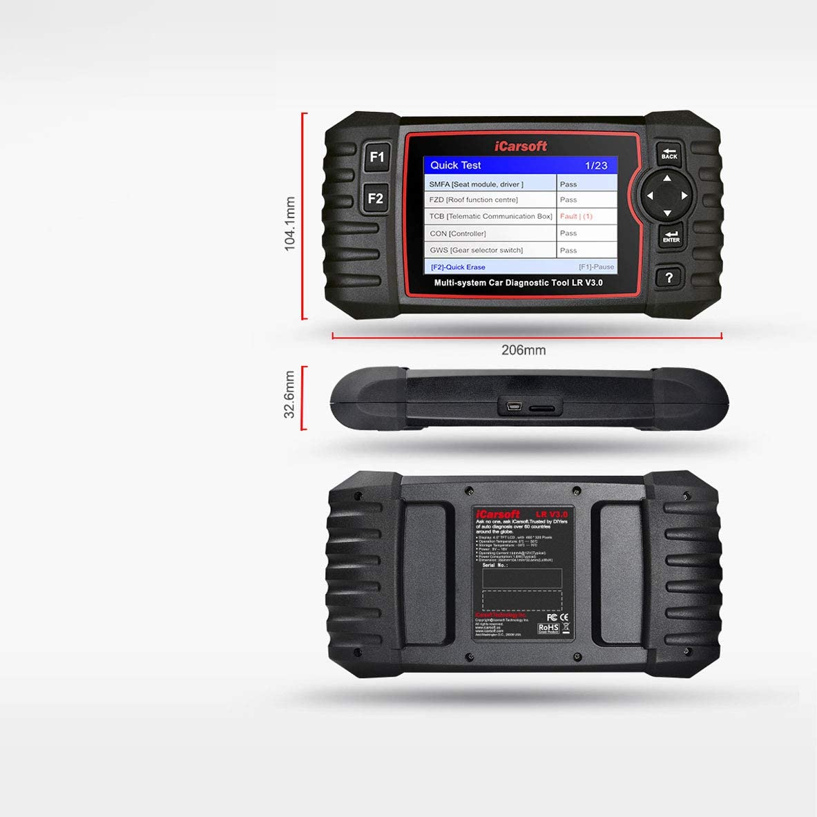 Car Diagnostic Scanner iCarsoft LR V3.0 for  LandRover/ Jaguar Oil, BMS, DPF etc